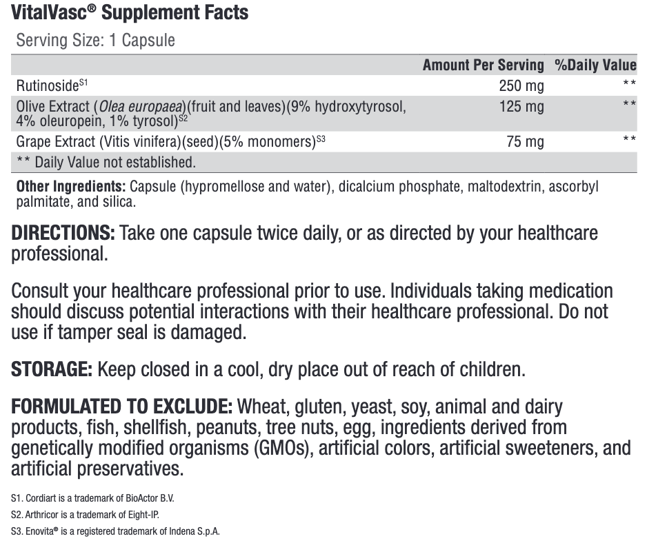 VitalVasc 60ct  - Xymogen