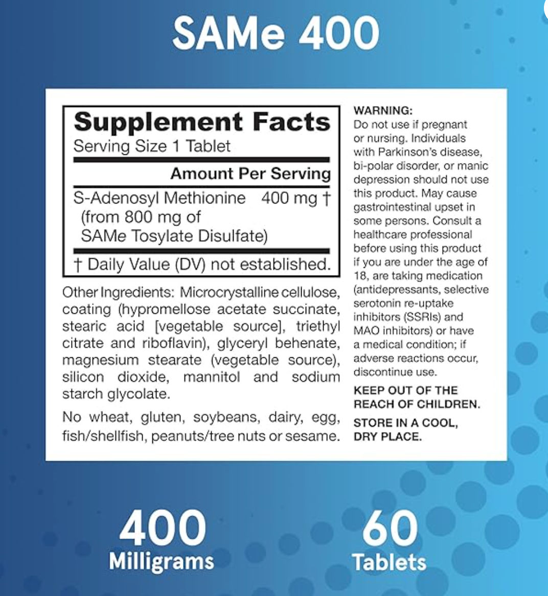 SAMe 400 mg 60 tabs