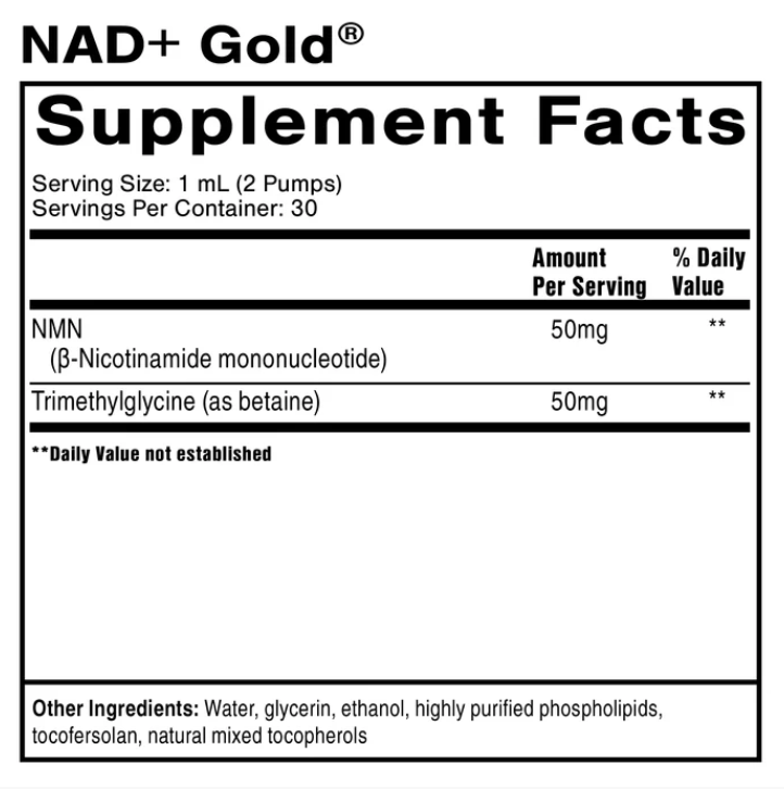 NAD+ GOLD 50 mg 30 ml/1 oz.