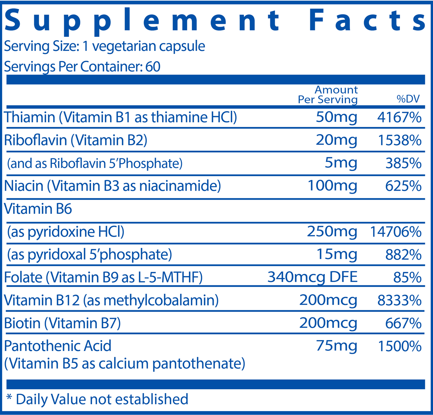 B6+B Complex 60 ct - Vital Nutrients