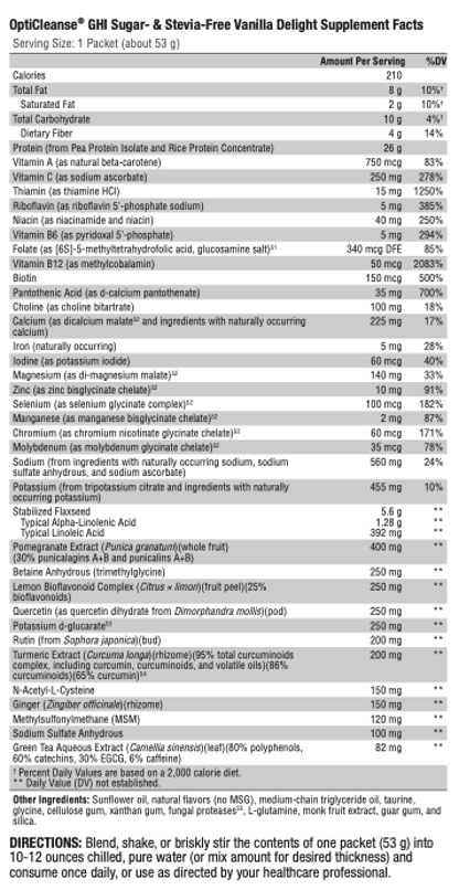 Opticleanse GHI SSF Vanilla 10 pack