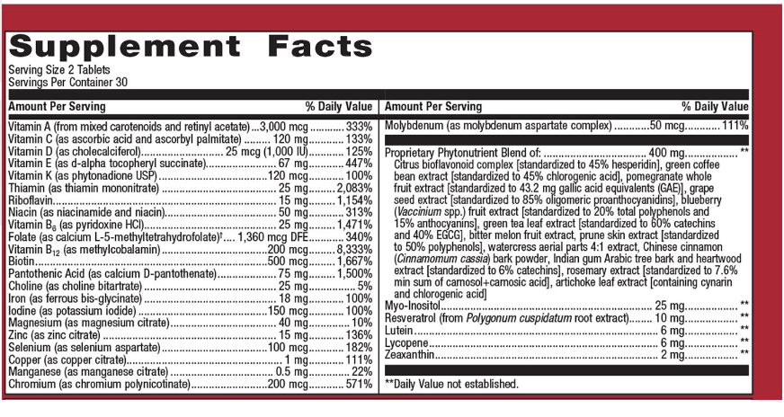 PhytoMulti with Iron 60 tabs