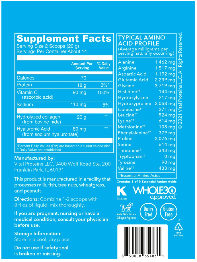 Collagen Peptides 20oz - Vital Proteins