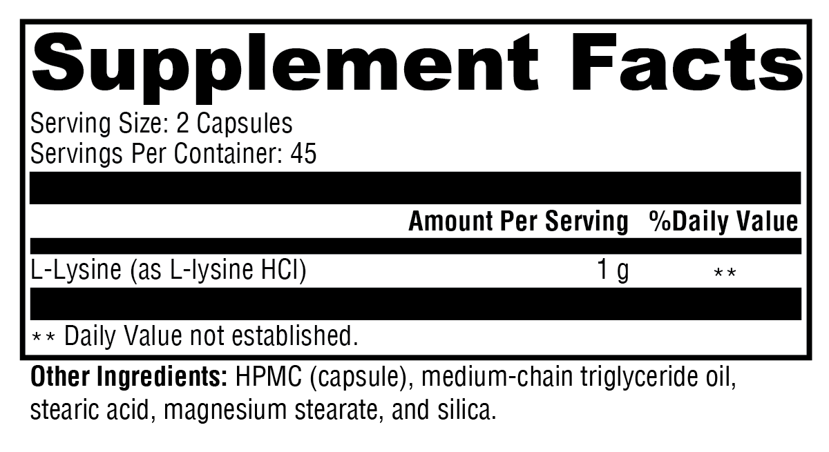 L-Lysine 90 Caps