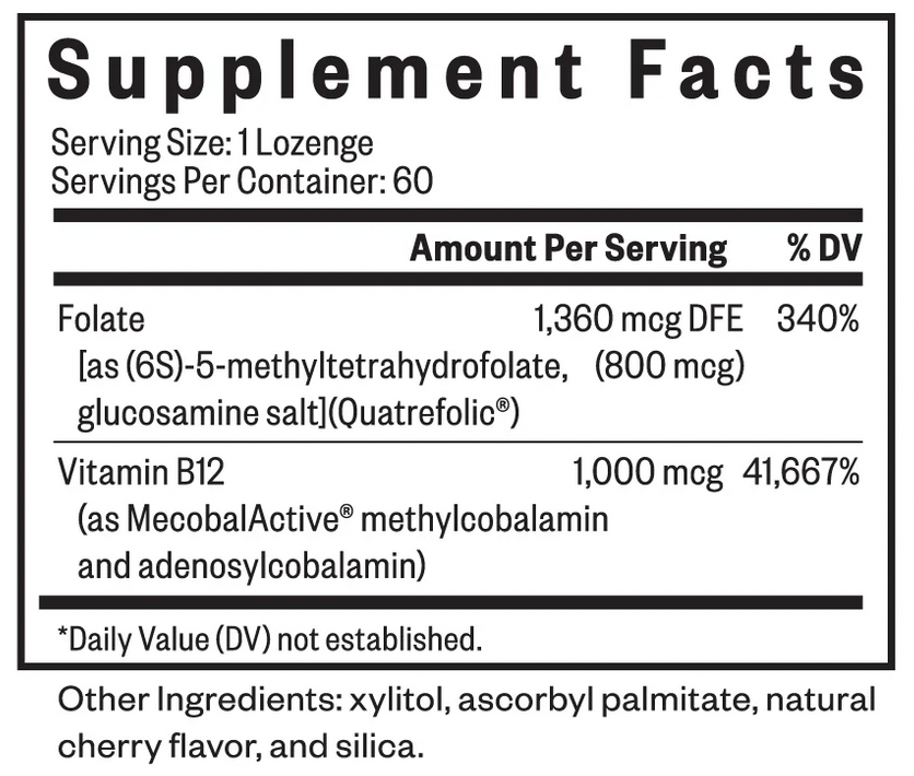 Methyl B12 with L-Methylfolate 60 loz
